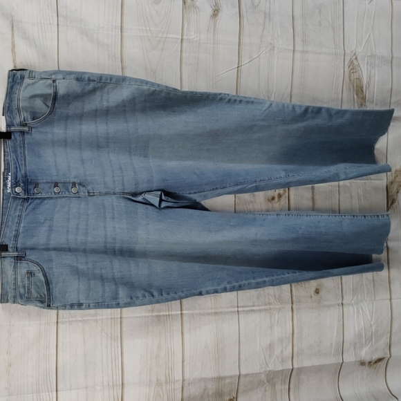 𝅺SONOMA Wide Leg High Rise Button Fly Jeans, Size 24 - Picture 1 of 13